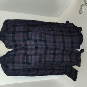 Paige Jeans Mya Purple Flannel Shirt Size Small